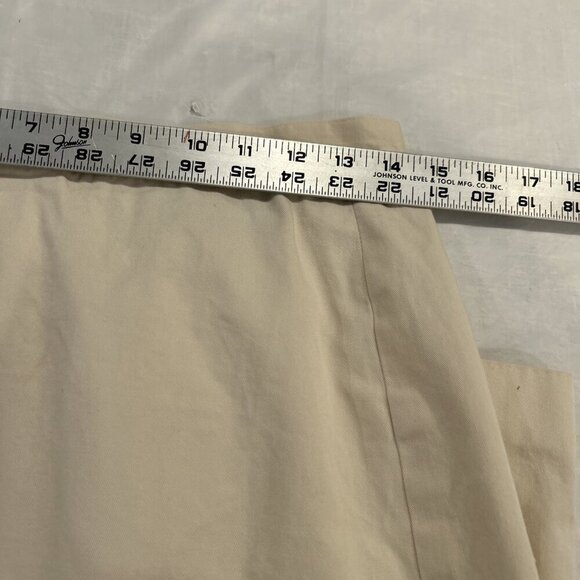 Vtg ‎ Forenza Womens Skirt 12  Ivory Cotton 80s Pencil Midi Kick Pleat Retro - Picture 6 of 8